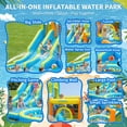 8-in-1 Hexagonal Inflatable Water Park, Slide Climb Bounce Pool Combo ...