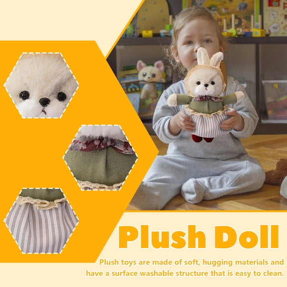 Lilian Rabbit Family Bunny Plush Toy Stuffed Doll - 8 Inch Soft Plush Stuffed Toy With Family Design Huggable - For Ages 3-10 Room Decor Birthday Gift For Girls Boys