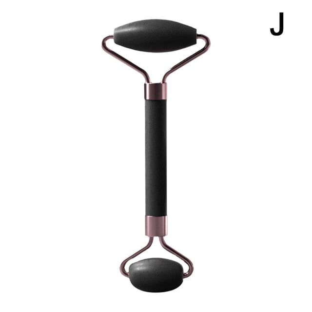 Ensemble de Rouleaux de Massage Quartz Rose Non-Jadé pour Visage, Rasage Beauté Double Tête