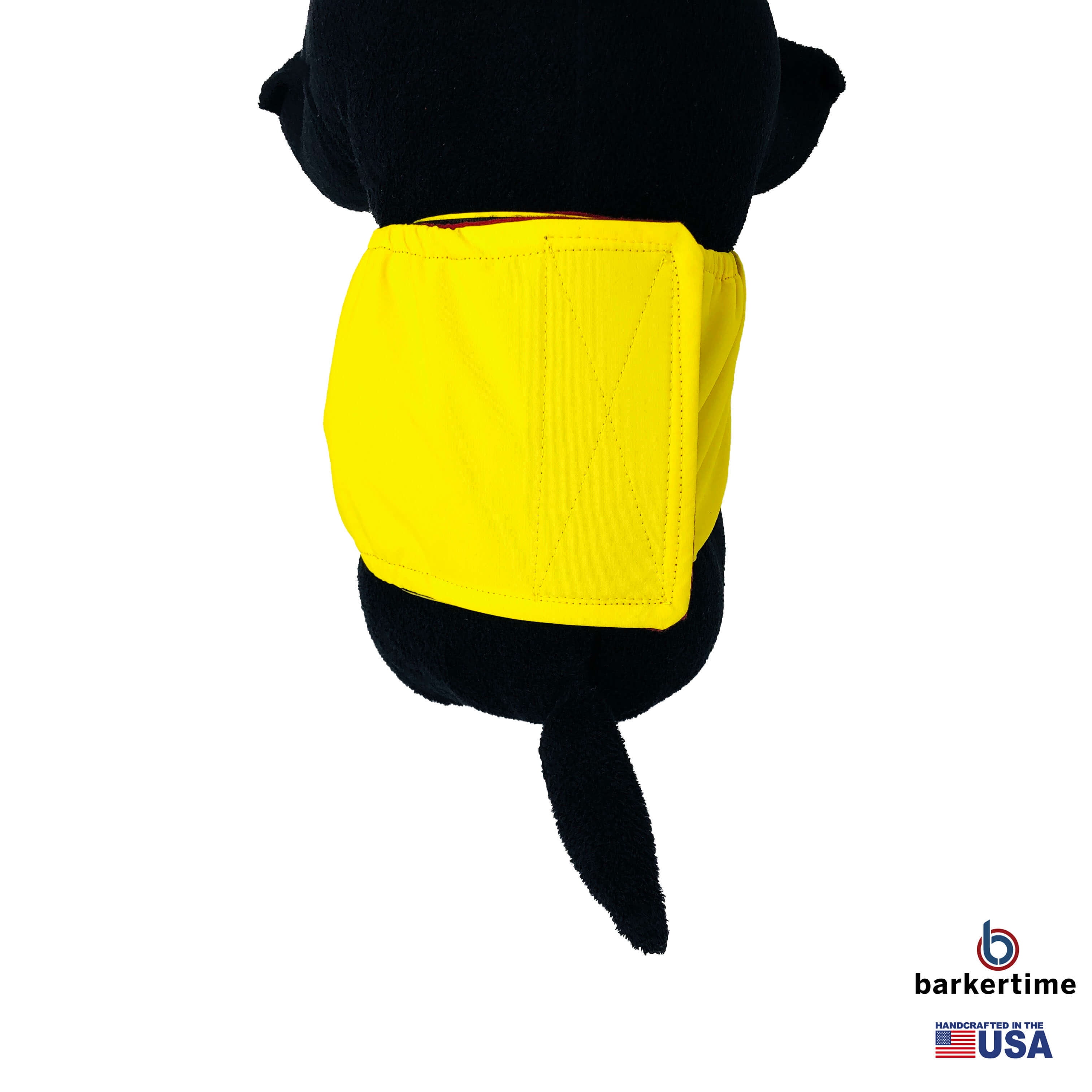 Barkertime Lemon Yellow Waterproof Washable Dog Belly Band Male Wrap - Made in USA