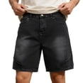 thumbnail image 4 of JTieacloth Mens Baggy Jean Shorts Casual Loose Fit Denim Shorts Summer Five Point Shorts(Black), 4 of 7