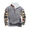 thumbnail image 2 of PNTUTB Men's Casual Retro Ethnic Print Fleece Stand-up Collar Quarter Zip Warm Pullover Sweatshirts with Pocket, 2 of 5