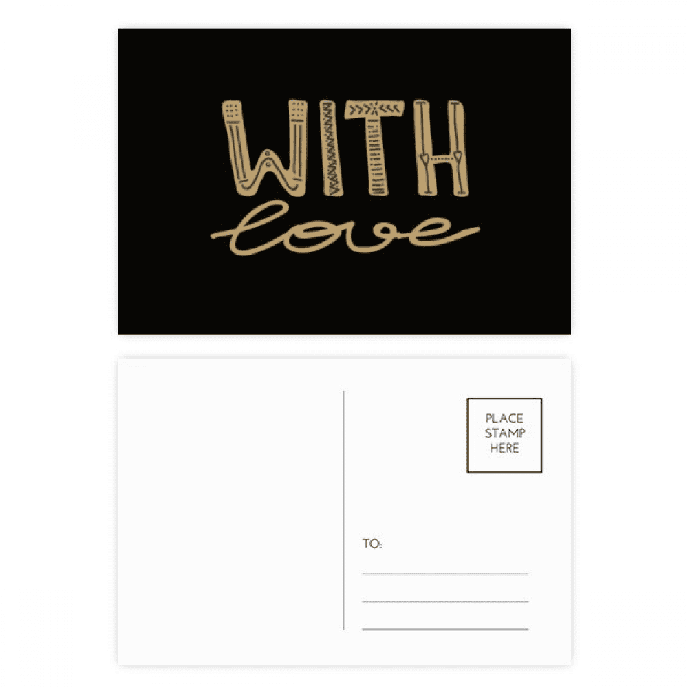 with love quote handwrite postcard set birthday mailing thanks greeting card