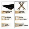 thumbnail image 5 of LeisureMod Modern 62" Rectangular Dining Table for 4 to 8 People with Sintered Stone Top and Gold Stainless Steel Base Elega Series in Black/Gold, 5 of 10