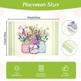 thumbnail image 4 of SHACOS Spring Placemats 6pcs 12x18 Inch Tulips Lavender Eucalyptus Wild Flower Vases Farmhouse Linen Style Table Mats Waterproof Spring Kitchen Dining Table Decoration Indoor Outdoor Home Party Decor, 4 of 6