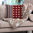 thumbnail image 5 of XIA0LE 4th of July Patriotic Decorative Throw Pillow 14x14in, Red White Blue Stripes Stars Outdoor Pillow, America Rustic Independence Day Cushion Home Decor (A), 5 of 5