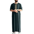 thumbnail image 2 of Dpytoraw Vintage Embroidered Men's Long Robe With Side Pockets Retro Muslim Thobe For Casual Wear Men’s Wrinkle-Free Shirts, 2 of 5