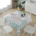 thumbnail image 6 of Aqua Grey Chrysanthemum Table Cloth Waterproof Tablecloths, Farmhouse Botanical Floral Modern Tablecloth Dining Table Cover for Kitchen Party Tabletop Outdoor, Square Tablecloth 54x54 Inch, 6 of 9