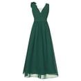 thumbnail image 4 of Yartina Kids Girls Chiffon Dress Ruched Junior Bridesmaid Dress A Line Swing Maxi Formal Pageant Prom Army Green 6, 4 of 7