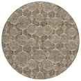 thumbnail image 2 of 8' Chocolate And Beige Round Geometric Washable Indoor Outdoor Area Rug, 2 of 5