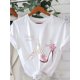 thumbnail image 1 of Women'S Eiffel Tower & High Heel Print T-Shirt, Casual Crew Neck Short Sleeve Top, Cotton Knit Fabric, All Season Fashion, 220gsm - White, 1 of 6