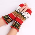 thumbnail image 4 of Honeeladyy Womens Gloves Suit for Running, Women's Winter Knitted Gloves Half Finger Gloves Warm Christmas Gloves, 4 of 4