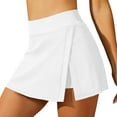 thumbnail image 4 of vigerkar Women Swim Skirt Tummy Control Swimsuit Skirt with Built-in Shorts High Waisted Split Swim Bottom White, M, 4 of 5