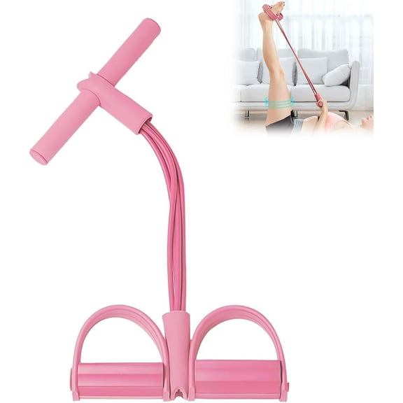 Fashion Puller Exercise Resistance Bands Set, 4 Pedal Ankle Puller for Full Body Workout, Home Gym Strength Training Equipment for Men & Women