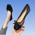 thumbnail image 6 of Miluxas Polka Dot Flats for Women Mesh Bow Mary Jane Ballet Flats Summer Dressy Slip On Shoes Breathable Ballerinas Comfy Trendy Classic Black 9.5(43), 6 of 7