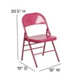 thumbnail image 2 of HERCULES COLORBURST Series Shockingly Fuchsia Triple Braced & Double-Hinged Metal Folding Chair, 2 of 9