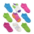 thumbnail image 5 of Jefferies Socks Girls Sport Pattern Solid Color Low Cut Liner Socks 9 Pair Pack, 5 of 5