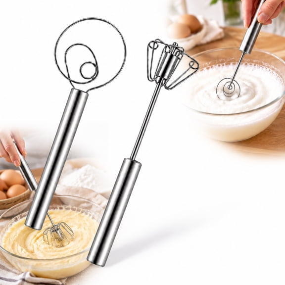 Danish Dough Whisk & Egg Whisk Set for Sourdough Bread, 2PCS Bread Dough Mixer for Sourdough, Pizza, Batter, Eggs & Cream, Heavy Duty Baking Whisks