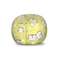 thumbnail image 1 of Cartoon Storage Toy Bag Chair, Cat Faces Laughing Along Stars Kitten Funny Joyful Playroom, Stuffed Animal Organizer Washable Bag, Large Size, Pale Green and White, by Ambesonne, 1 of 3