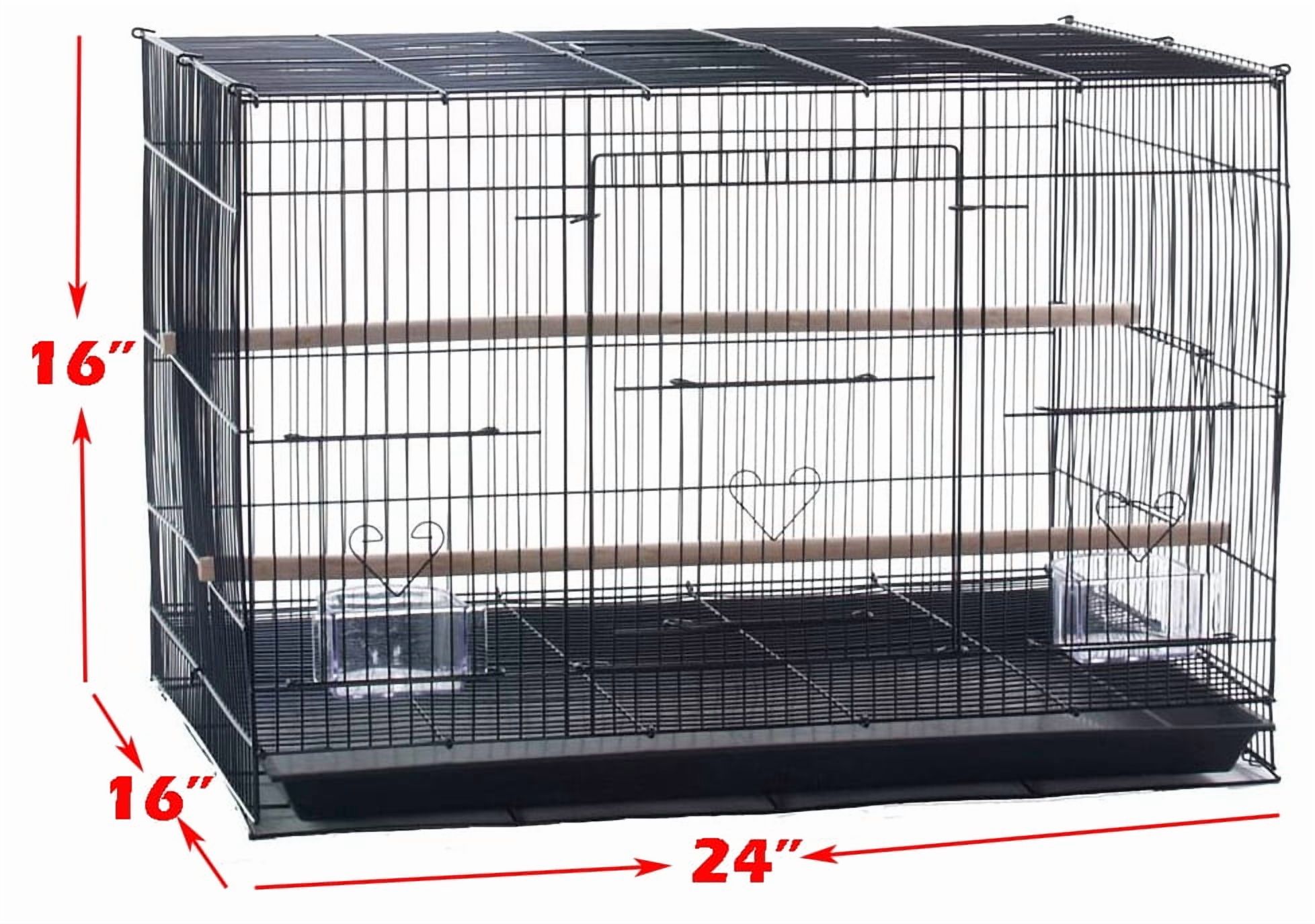 Breeding Breeder Bird Flight Cage 24" x 16" x 16"H For Finches Parakeets Lovebirds Aviaries Canaries Budgies Parakeets