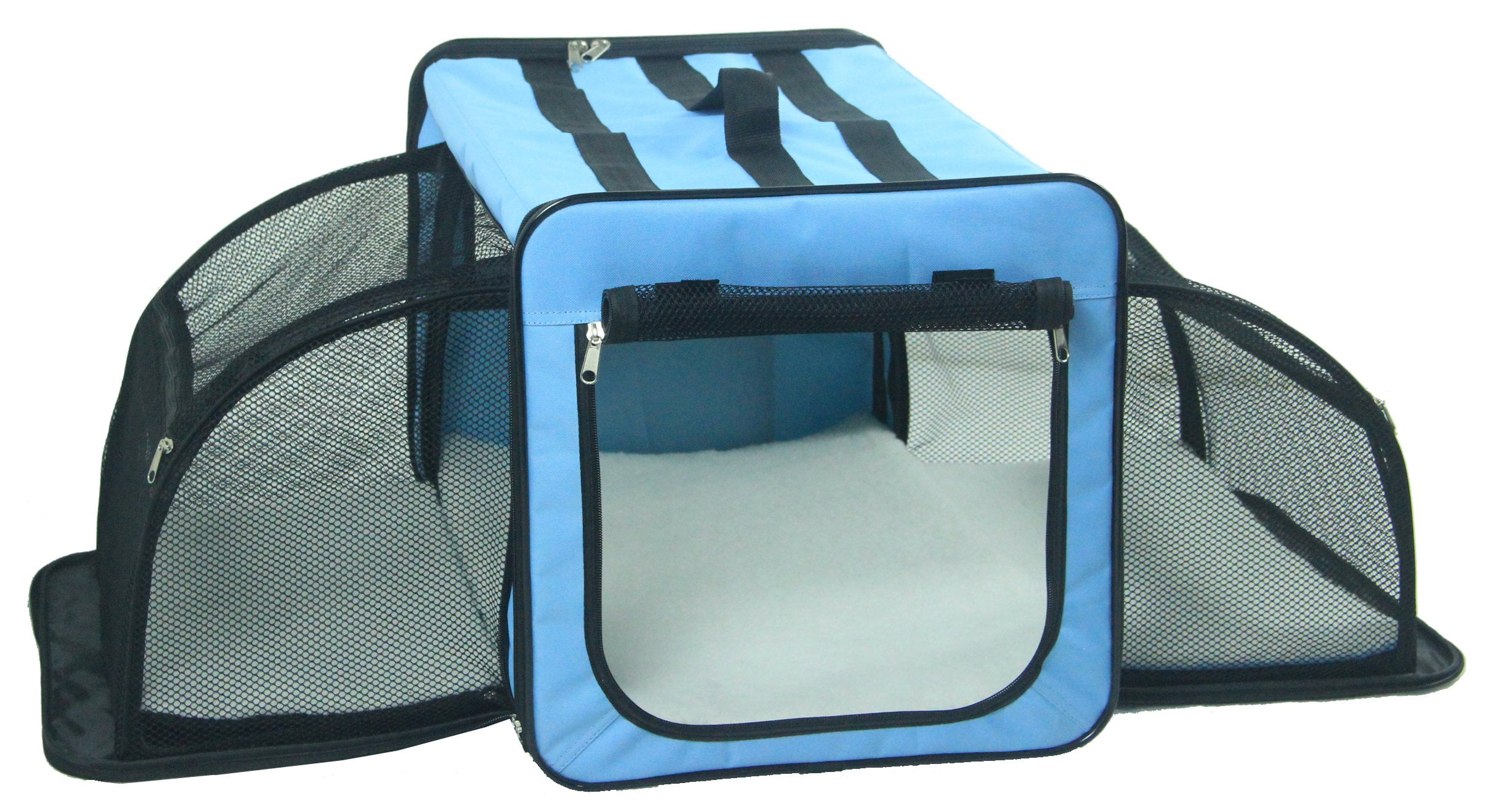 Pet Life ® 'Capacious' Dual-Sided Expandable Spacious Wire Folding Collapsible Lightweight Pet Dog Crate Carrier House