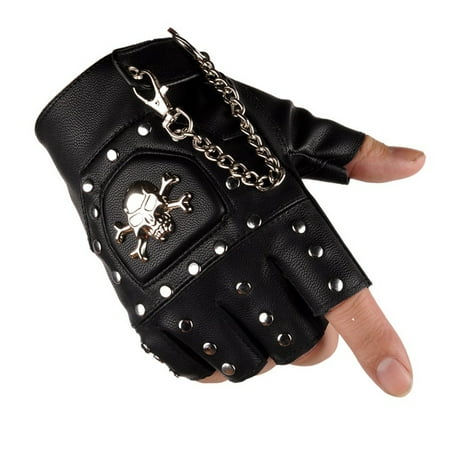 

Unisex Fingerless Rivet Punk Personality Half Finger Leather Gloves