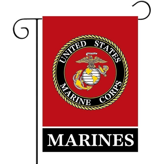 Marine Corps Garden Flag 12 x 18 Inch Double Sided, United States Marines Military Yard Flag for Outdoor Lawn Porch Patio House Decoration