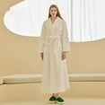 thumbnail image 3 of PEASKJP Womens Pajamas Lightweight Spa Bathrobe Soft Knit Kimono Robe with Pockets, Beige M, 3 of 3