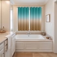 thumbnail image 3 of Teal Brown Ombre Kitchen Curtains 84 Inch Length, Turquoise Gradient Modern Abstract Art Grommet Top Bedroom Living Room Curtains, Light Filtering Cafe Curtain Drapes 2 Panels Set 104''x84'', 3 of 9