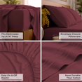 thumbnail image 4 of Mellanni 5-Piece Iconic Split King Bedsheet Set - Microfiber, 16" Deep Pocket, Cooling, Wrinkle, Fade, Stain Resistant, Burgundy, 4 of 6