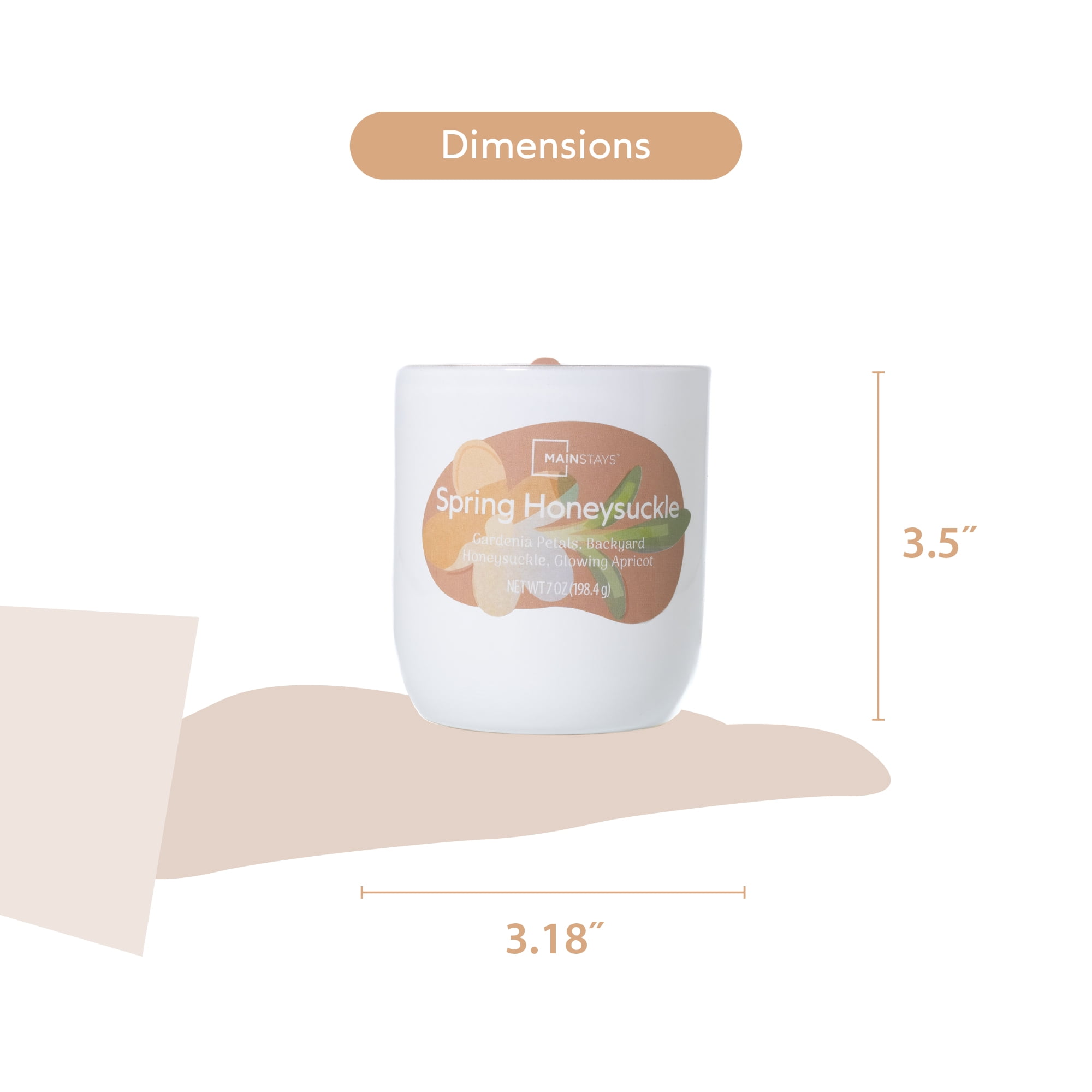 Mainstays Spring Honeysuckle 1-Wick Glossy Glass Candle, 7 oz