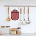 thumbnail image 5 of Pofeuu Stripes Red White Print Silicone Pot Mat Mitten With Hanging Loop Heat Resistant Oven Mitts Non-Slip Bbq Baking Smoking Potholders, 5 of 7