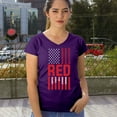 thumbnail image 4 of Remember Everyone Deployed Women's V-Neck T-shirt Until They All Come Home RED Friday Military US Flag American Patriot Tee, 4 of 7
