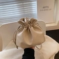 thumbnail image 3 of JUYGO Drawstring Bucket Shoulder Bag for Women Fashion Casual Cute Mini Cross Body Small Bag Soft Leather Solid Color Purse, 3 of 6