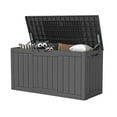 thumbnail image 6 of Uforic 100 Gallon Deck Box, Lockable Resin Outdoor Storage Box, Waterproof Outdoor Container for Patio Garden, Dark Gray, 6 of 10