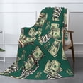 thumbnail image 3 of XMXT Flannel Warm Throw Blanket, Skeleton Hand Banknote Bedroom Decor Blankets for Bed Couch Living Room, 50 x 70 inches, 3 of 9