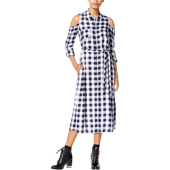 Maison Jules Womens Check Shirt Dress