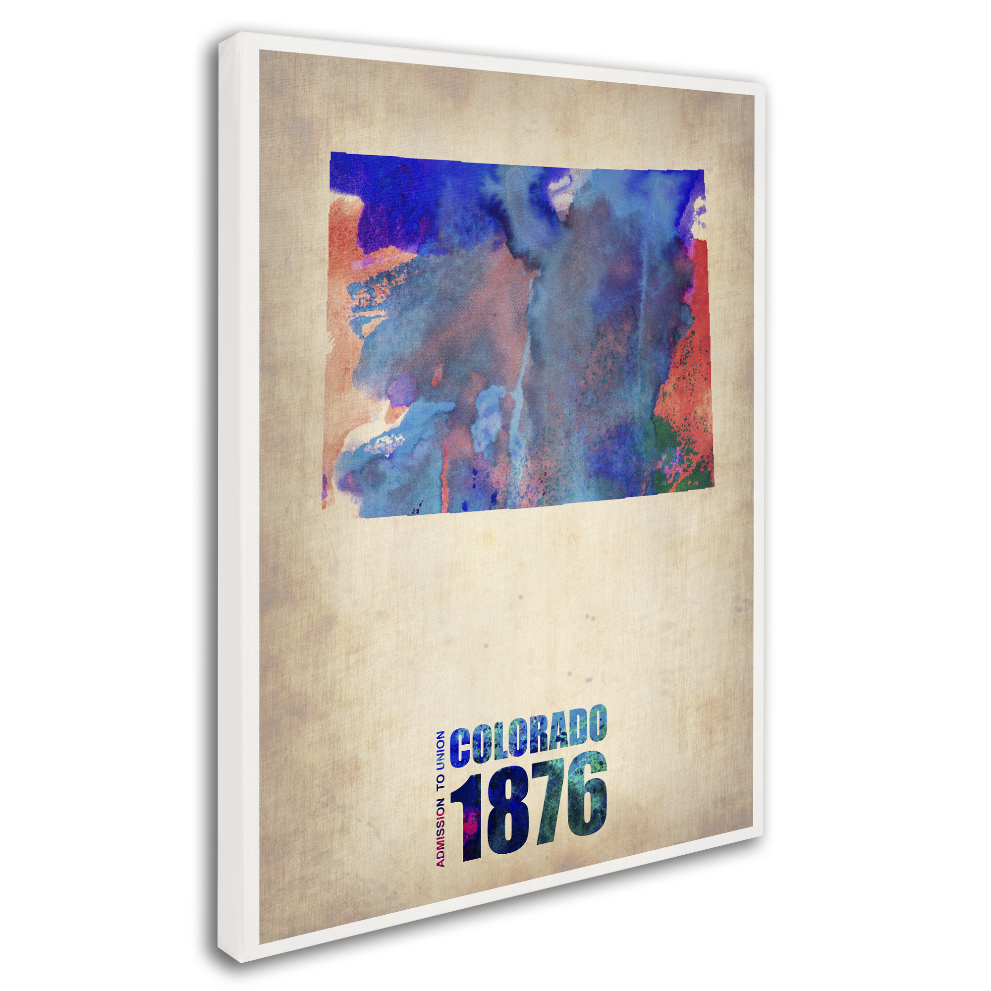 Trademark Fine Art "Colorado Watercolor Map" Canvas Art by Naxart