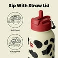 thumbnail image 4 of BOTTLE BOTTLE 32 oz Insulated Water Bottle Stainless Steel Sport Water Bottle with Straw Dual-use Lid Design for Gym with Pill Box (cow), 4 of 7