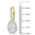 thumbnail image 2 of Miabella Women's 3-5/8 Carat T.G.W. Pear-Cut and Round-Cut Created White Sapphire Yellow Gold Flash Plated Sterling Silver Halo Leverback Earrings, 2 of 4