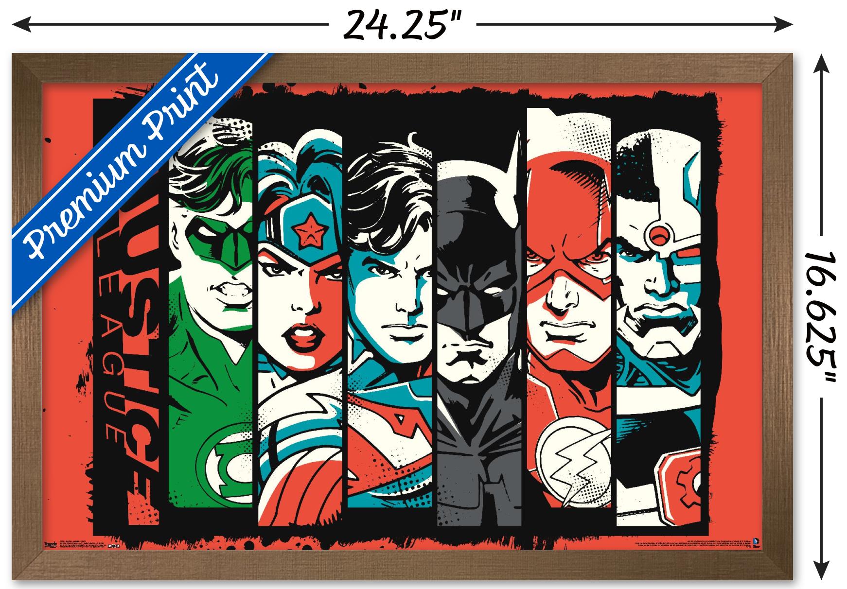 DC Comics - Justice League - Bars Wall Poster, 14.725" x 22.375", Framed