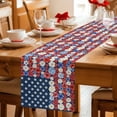 thumbnail image 5 of American Flag Floral Table Runner 72 Inches, Red Blue Poppy 4th Oh July Bed Runner Dresser Scarves Tabletop for Indoor Outdoor Parties/Ceremony/Banquet, 14" x 72", 5 of 9