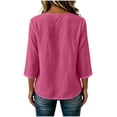 thumbnail image 5 of cocolona Womens Summer Tops 3/4 Sleeve Crew Neck Shirts Dressy Casual Loose Pullover Blouses, 5 of 5
