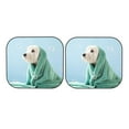 thumbnail image 7 of Kll Dog Wrapped In Towel Windshield Sun Shade 2-Piece Foldable Car Front Window Sunshade For Most Sedans Suv Truck - Auto Sun Blocker Visor Protector Blocks Max Uv Rays - Small, 7 of 7