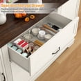 thumbnail image 5 of Blotout 65" Sideboard Buffet Cabinet with Storage, Farmhouse Kitchen Pantry Storage Cabinet, Credenza with Drawers, Wood Coffee Bar Cabinet, White, 5 of 7