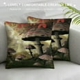 thumbnail image 3 of Nawypu  Fantasy Throw Pillow Cushion Cover, Enchanted Forest Scenery with Mushrooms and Fairies Dark Image, Decorative Square Accent Pillow Case, Maroon Grey, 3 of 5