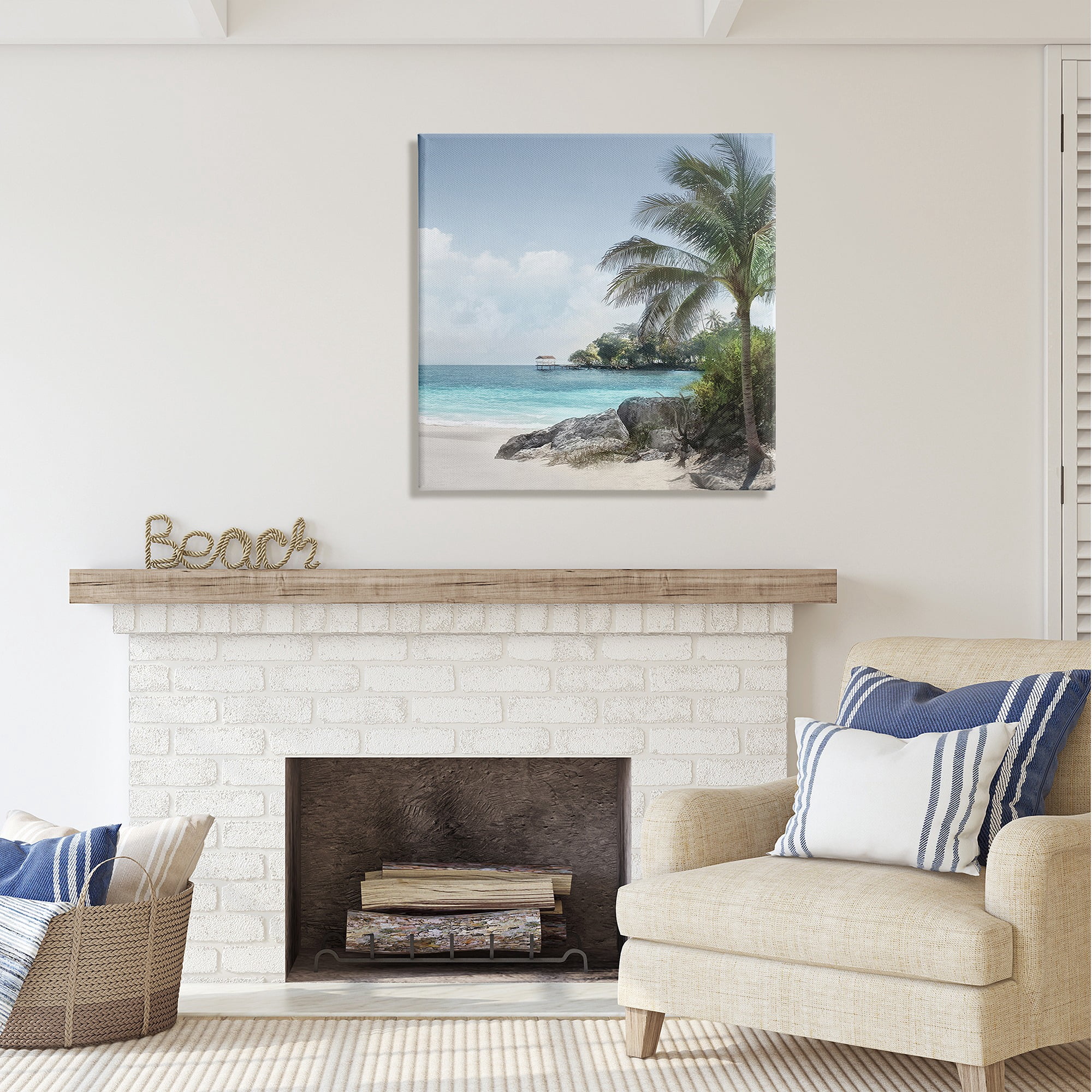Stupell Industries Tropical Paradise Scenery Nature Photography Gallery Wrapped Canvas Art Print Wall Art, 30 x 30