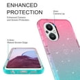 thumbnail image 3 of Rosebono Hybrid Glitter Sparkle Transparent Gradient Cell Phone Case for OnePlus Nord N20 5G, Blue/Pink, 3 of 4