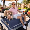 thumbnail image 3 of Golf Cart Seat Covers for 2 Seater, Pure Dark Blue Soft Microfiber Cart Seat Towel Blanket, Simple Solid Color Absorbent Breathable Non Slip Bench Seats Protector for Golf Course 51"x31", 3 of 9