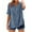 Light Blue#cotton linen shirts women, variant on FAVIPT Womens Button Down Cotton Linen Shirt V Neck Roll Up Short Sleeve Loose Fit Casual Work Plain Blouse Tops